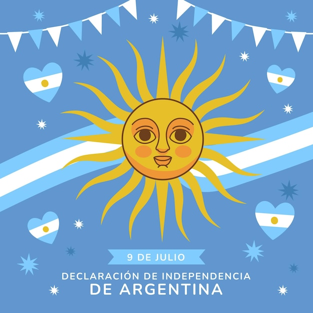 Bezpłatny wektor 9 de julio - declaracion de independencia de la argentina illustration