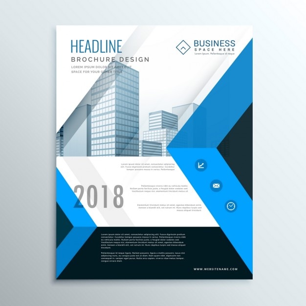 A4 Niebieski Roczne Sprawozdanie Okładki Broszury Ulotki Szablon Dla Prezentacji Biznesowych
