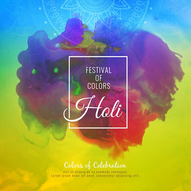 Abstrakcjonistyczna Szczęśliwa Holi festiwalu tła kolorowa ilustracja