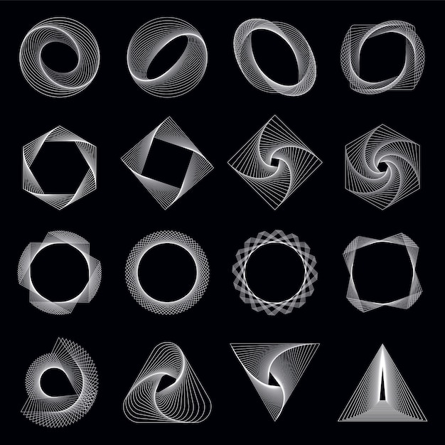 Abstrakcjonistyczni geometryczni elementy ustawiający wektor