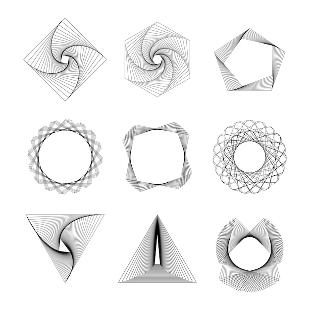 Bezpłatny wektor abstrakcjonistyczni geometryczni elementy ustawiający wektor