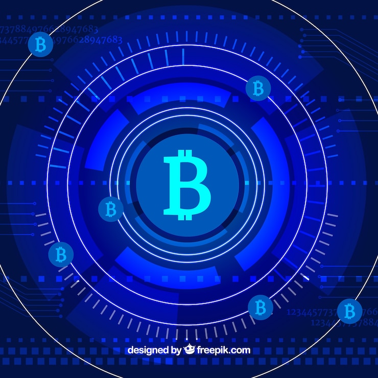Bezpłatny plik Wektor abstrakcjonistyczny błękitny blockchain tło