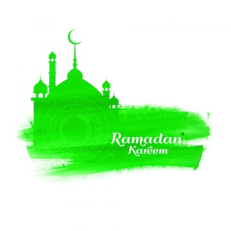 Abstrakcjonistyczny ramadan kareem zieleni akwareli tło