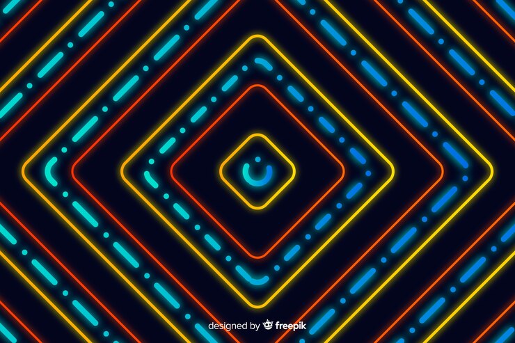 Bezpłatny plik Wektor abstrakcjonistyczny tło z geometrycznymi neonowymi kształtami