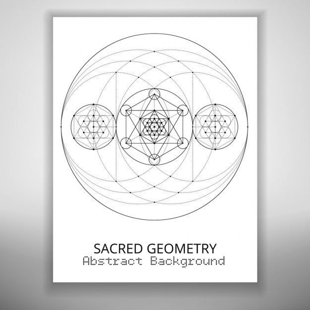 Bezpłatny wektor abstrakcyjna broszura szablon z świętej geometrii rysunku