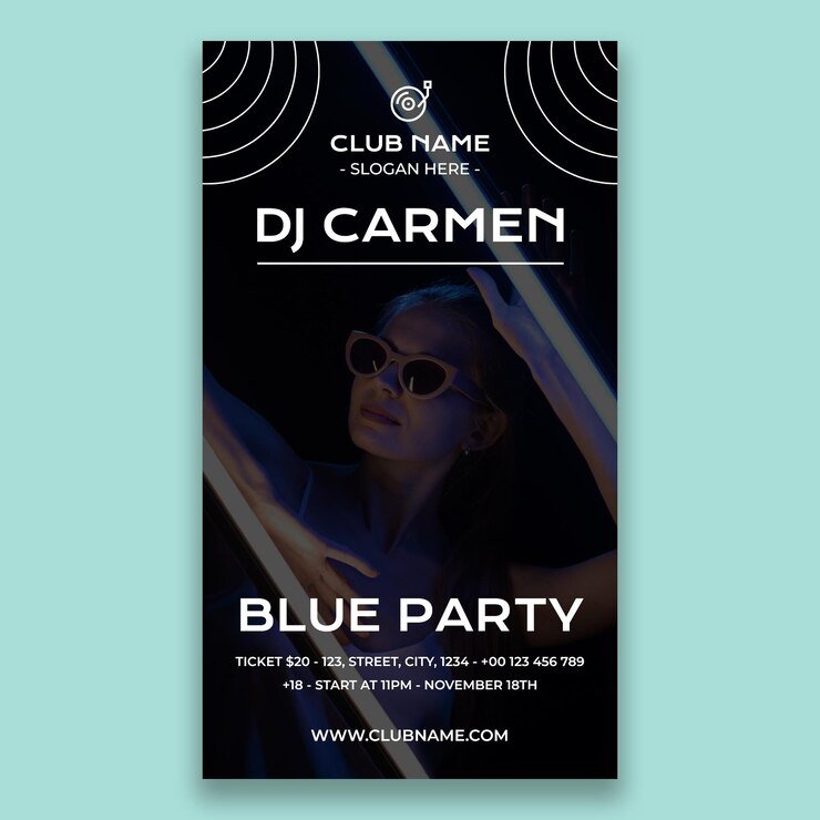 Bezpłatny plik Wektor abstrakcyjna historia dj carmen na instagramie