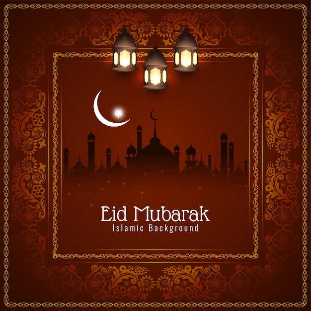 Abstrakcyjna Religijna Czerwień Eid Mubarak