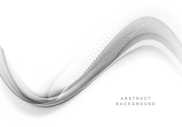 Abstrakcyjna szara kropkowana technologia płynąca fala w tle