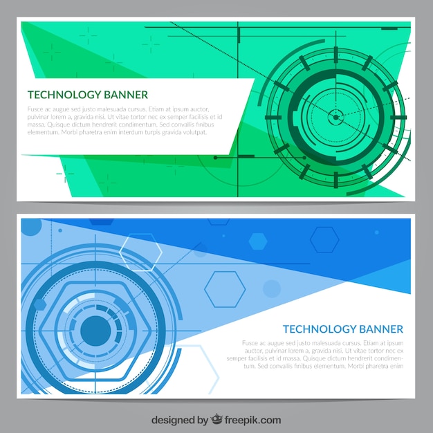 Bezpłatny wektor abstrakcyjna technologii banery