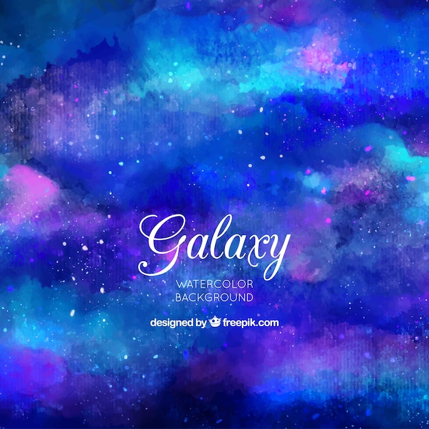 Abstrakcyjna tła Akwarele galaktyki w kolorze niebieskim