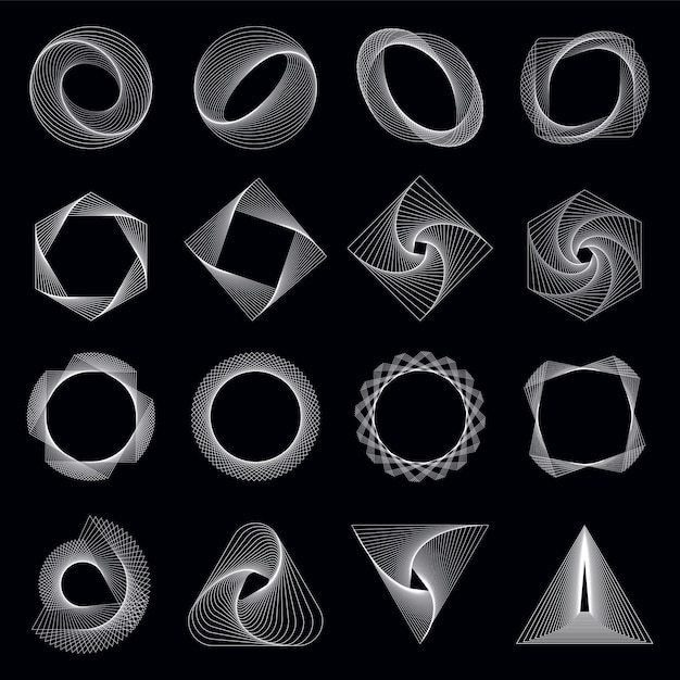 Abstrakcyjne elementy geometryczne ustawione wektor