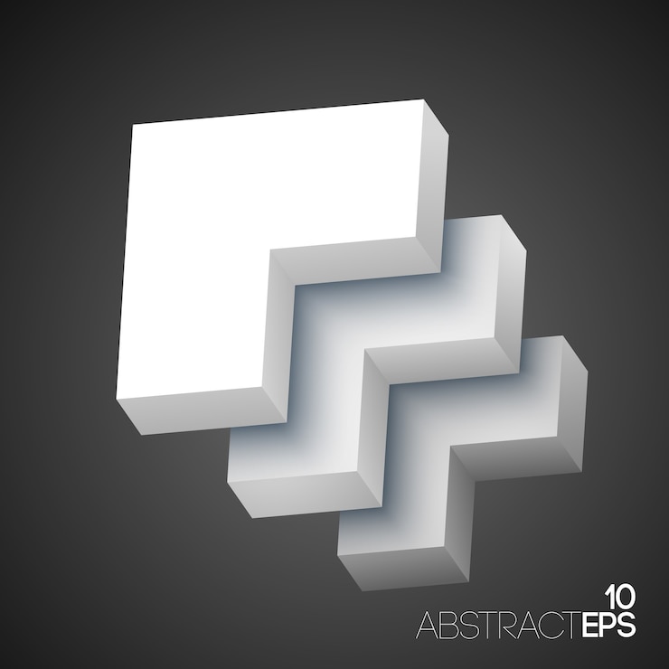 Bezpłatny plik Wektor abstrakcyjne geometryczne kształty 3d białe