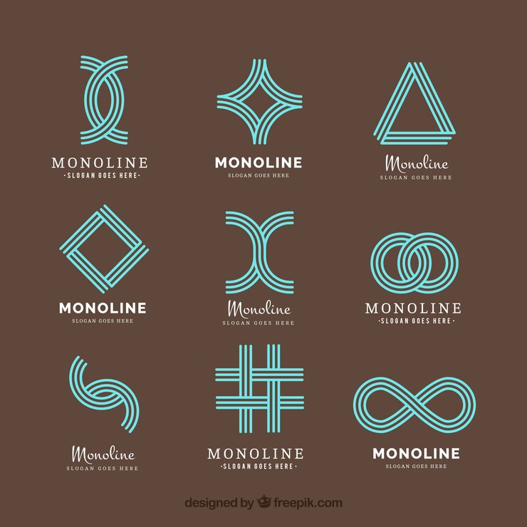 Bezpłatny plik Wektor abstrakcyjne geometryczne logo w stylu monolinu