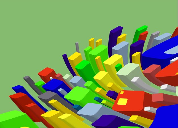 Abstrakcyjne kształty 3D Abstrakcyjna ilustracja wektorowa plakatu