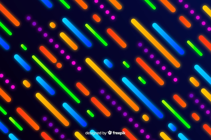 Bezpłatny plik Wektor abstrakcyjne tło z geometrycznymi kształtami neonowymi