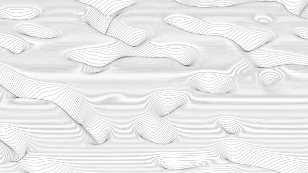 Bezpłatny wektor abstrakcyjne tło ze zniekształconymi kształtami linii na białym tle monochromatyczne fale dźwiękowe
