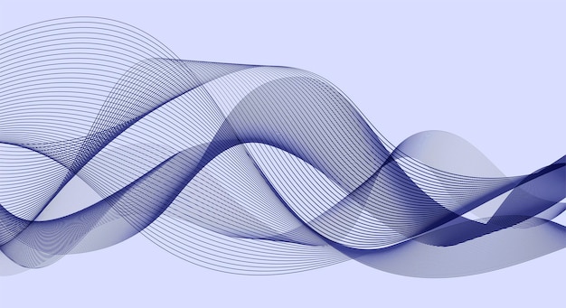 Abstrakcyjny element fali dla projektu. stylizowane tło sztuki linii w kolorze very peri 2022. ilustracja wektorowa