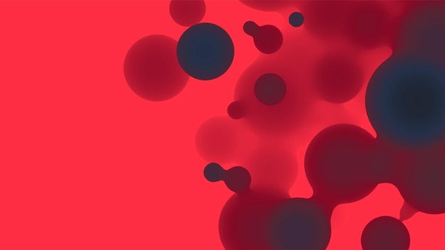 Abstrakcyjny kształt 3d płynnego metaballa z kolorowymi kulkami. Płynne pastelowe organiczne kropelki Synthwave z gradientowym kolorem.