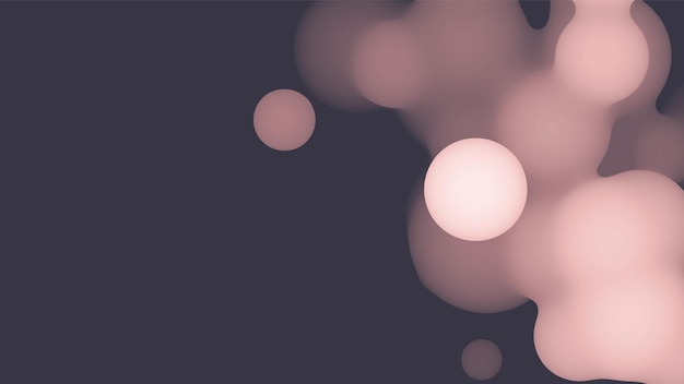 Abstrakcyjny Kształt 3d Płynnego Metaballa Z Różowymi Kulkami Synthwave Płynne Pastelowe Organiczne Kropelki Z Gradientowym Kolorem