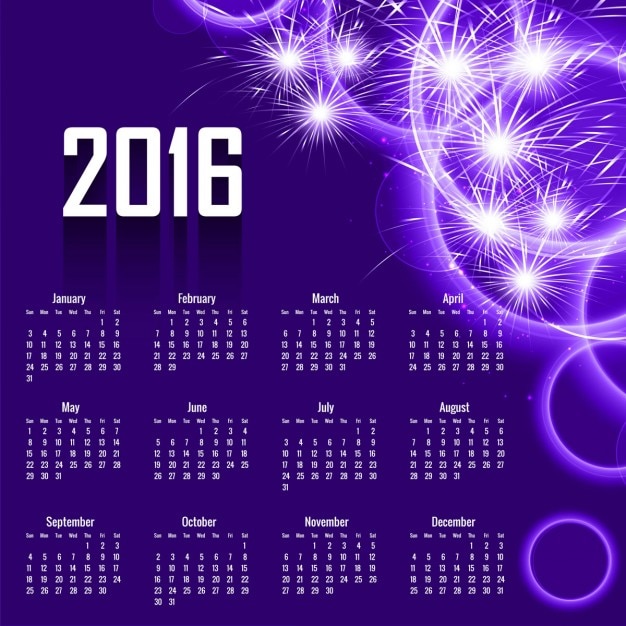 Abstrakcyjny Wzór 2016 Kalendarzowy, W Kolorze Fioletowym
