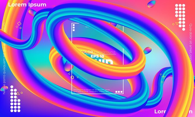 Abstrakcyjny wzór fali płynnej w neonowym kolorze płynnego gradientu tła z nowoczesnym geometrycznym dynamicznym stylem ruchu Nadaje się do tapety Baner Tło Karta Książka Ilustracja strona docelowa