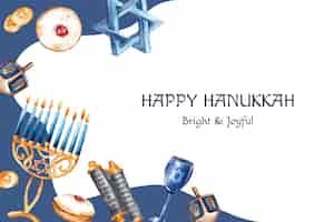 Bezpłatny wektor akwarel hanukkah tło