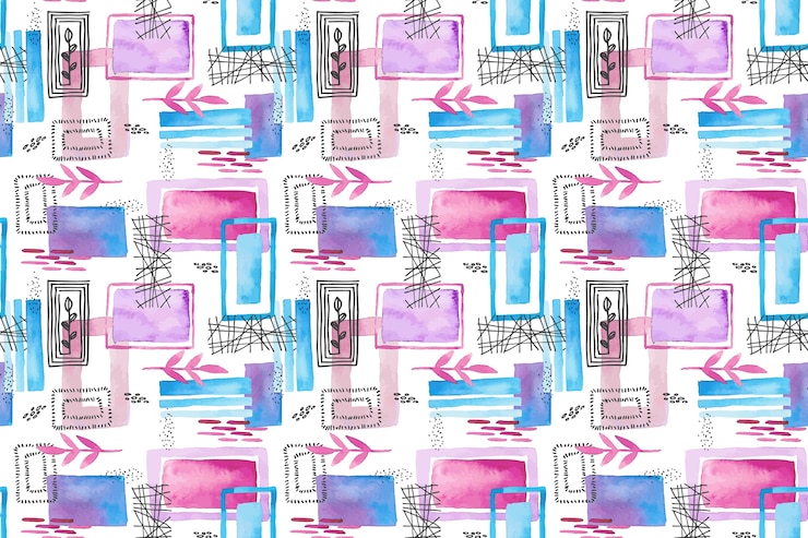 Bezpłatny plik Wektor akwarela abstrakcyjny wzór doodle
