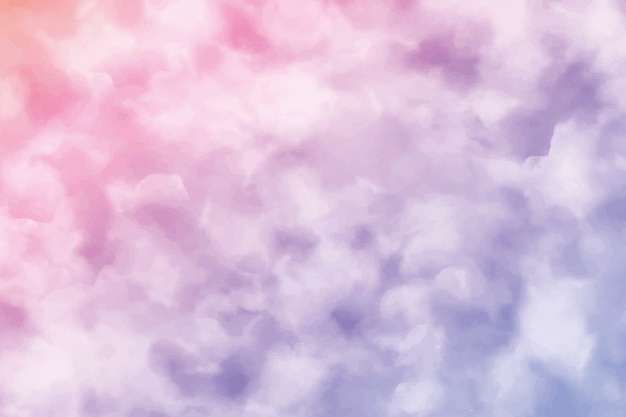 Akwarela bawełniane chmury fioletowe tło