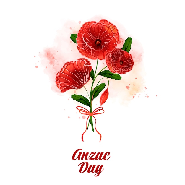 Akwarela ilustracja dzień anzac