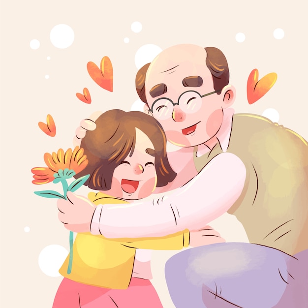 Bezpłatny wektor akwarela ilustracja obchody dnia koreańskich rodziców