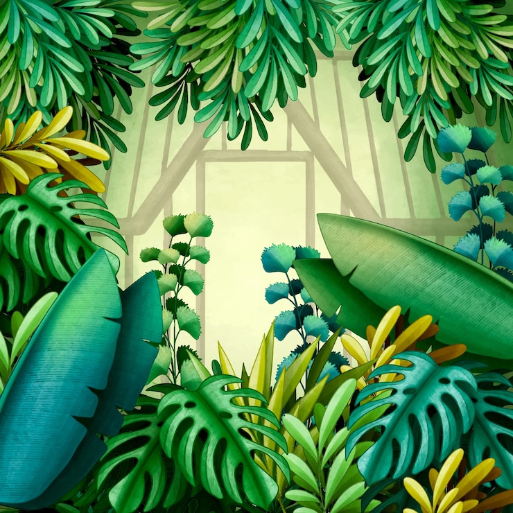 Bezpłatny plik Wektor akwarela ilustracja ogród botaniczny