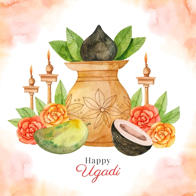 Akwarela Ilustracja Ugadi