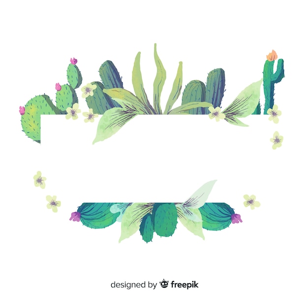 Akwarela Kaktus Tło