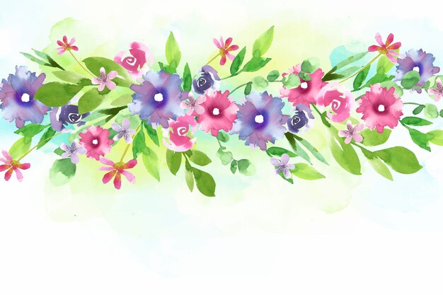 Akwarela kolorowe tapetą z motywem kwiatowym