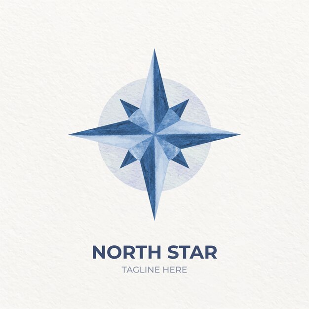 Akwarela logo gwiazdy północnej