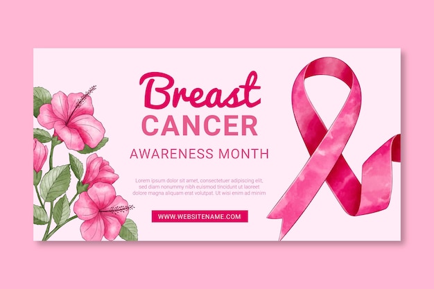 Akwarela międzynarodowy dzień przeciwko rakowi piersi szablon postu w mediach społecznościowych
