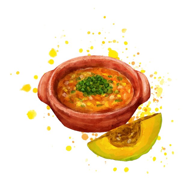 Akwarela pyszna ilustracja locro