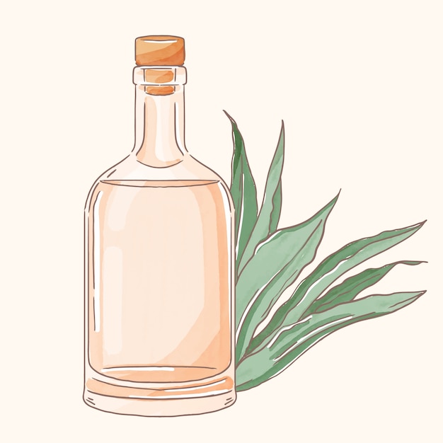 Bezpłatny wektor akwarela pyszna ilustracja mezcal