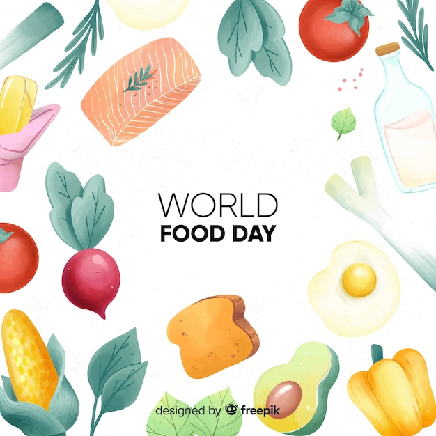 Akwarela Światowy dzień jedzenia