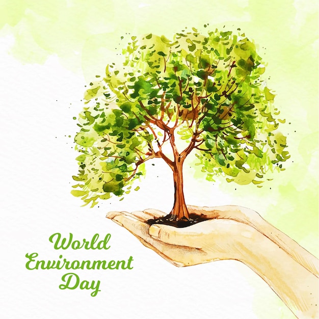Akwarela światowy Dzień Koncepcji środowiska