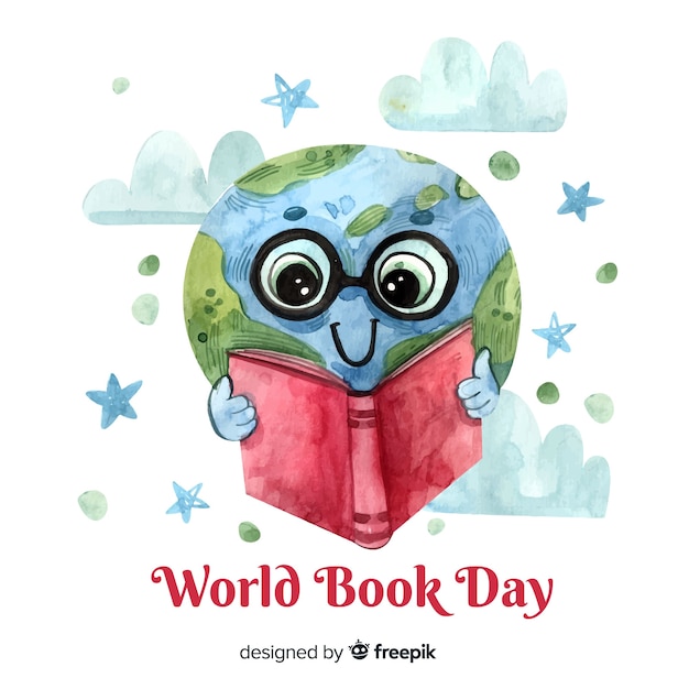 Akwarela światowy dzień książki tło