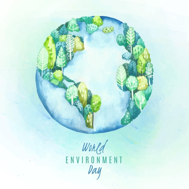 Akwarela światowy Dzień środowiska