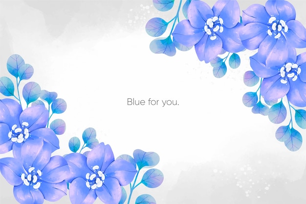 Akwarela Wiosna Niebieskie Kwiaty Tło