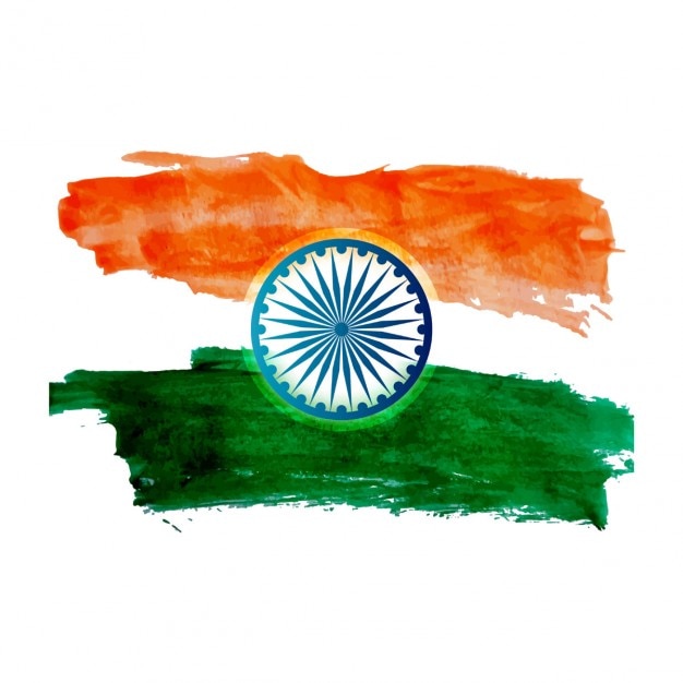 Bezpłatny wektor akwarele tła indyjskich flagi