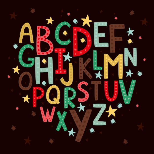 Bezpłatny wektor alfabet dla dzieci
