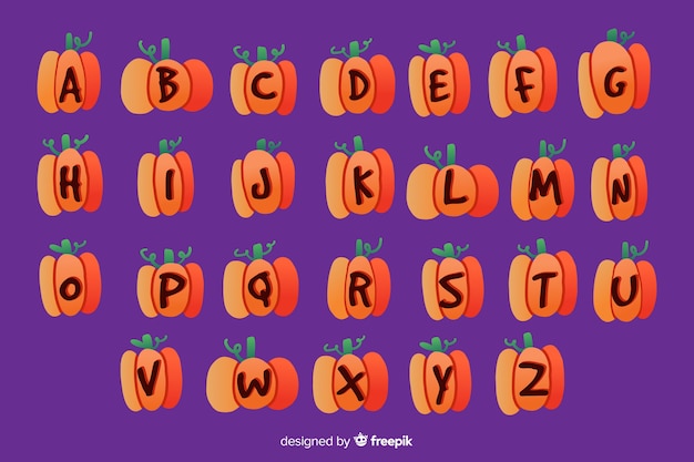 Alfabet dyni Halloween