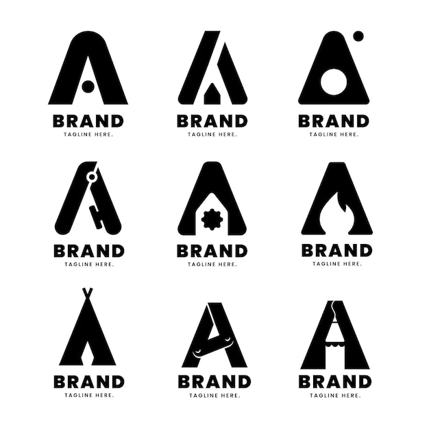 Bezpłatny wektor alfabetyczna litera kolekcja logo