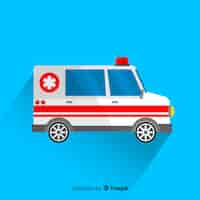 Bezpłatny wektor ambulans w płaskiej konstrukcji