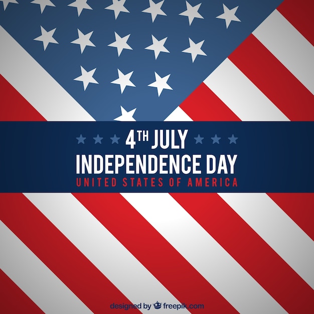 Bezpłatny wektor amerykański dzień niepodległości z flagą