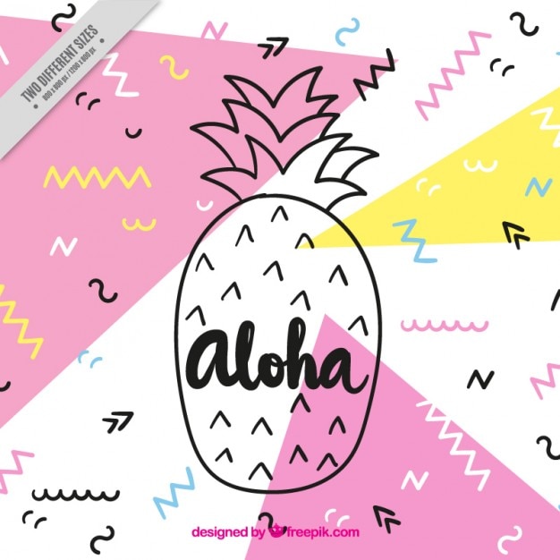 Bezpłatny wektor ananas aloha tle